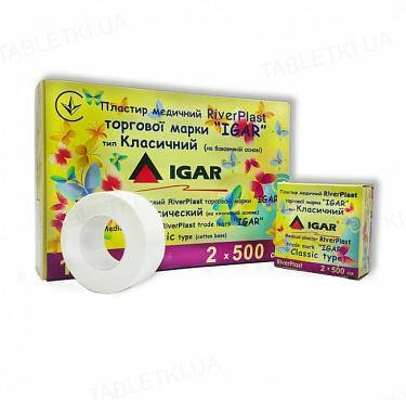 

Пластырь медицинский IGAR RiverPlast Классический (хлопок) 2 х 500, шт