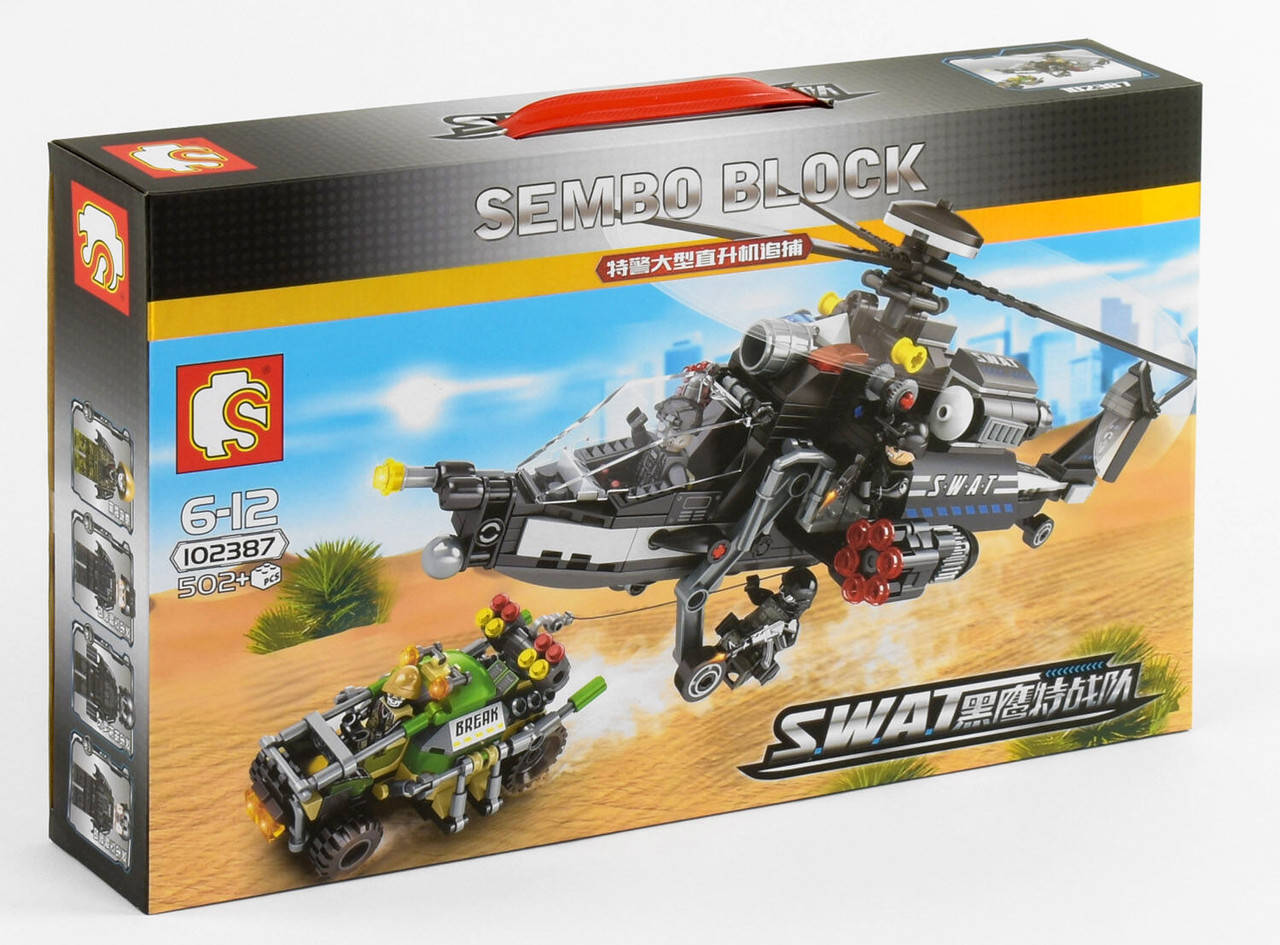 

Конструктор Sembo "Вертолёт S.W.A.T", 502 детали