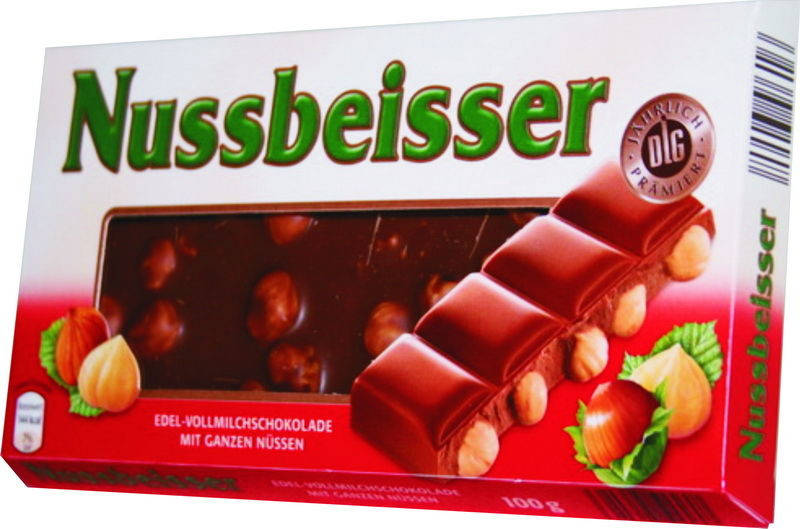 

Шоколад молочный Nussbeisser с орехами 100г Германия