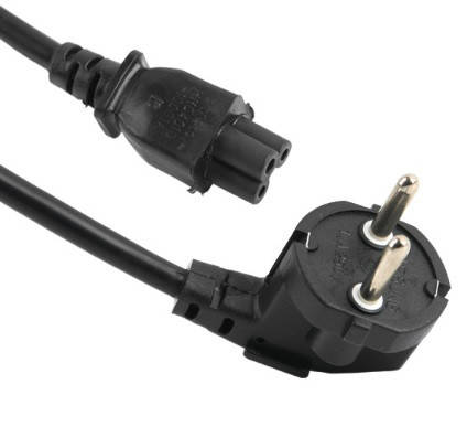 

Кабель живлення Schuko PC-186 CEE7 / 17-IEC C5, 1.5M, 0.75mm, для ноутбука, OEM Q25