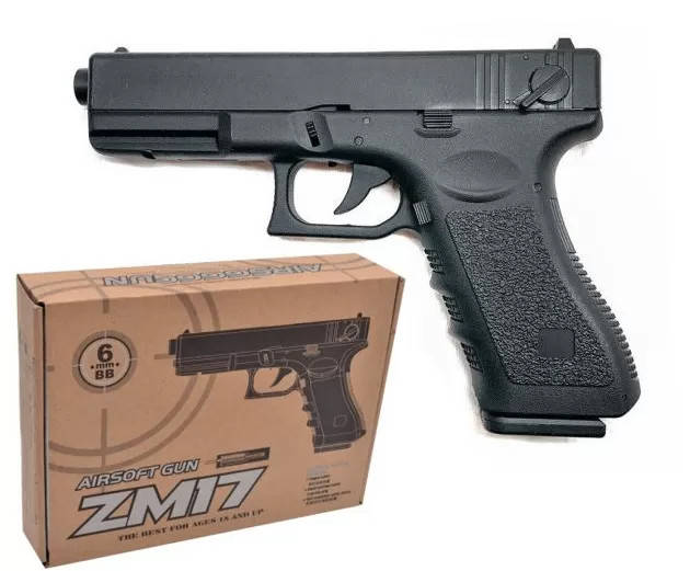 

Игрушечный пистолет ZM 17 прототип Глок 17 - Glock 18C пластиковый корпус, Черный