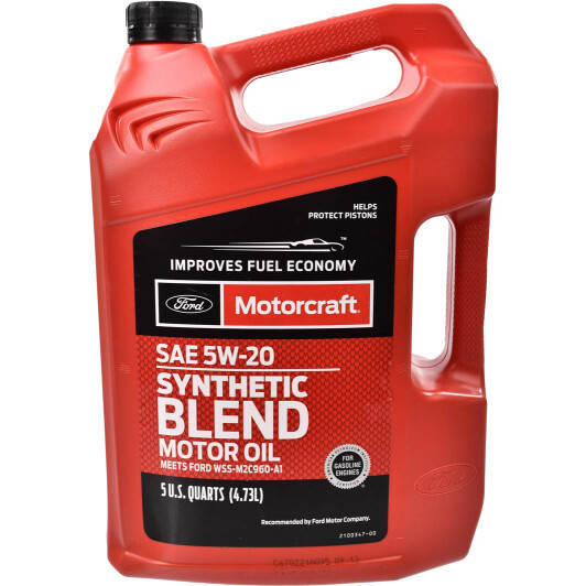 

Моторное масло Ford Synthetic Blend Motor Oil 5W-20 4,73 л, (9XO5W205Q3SP)