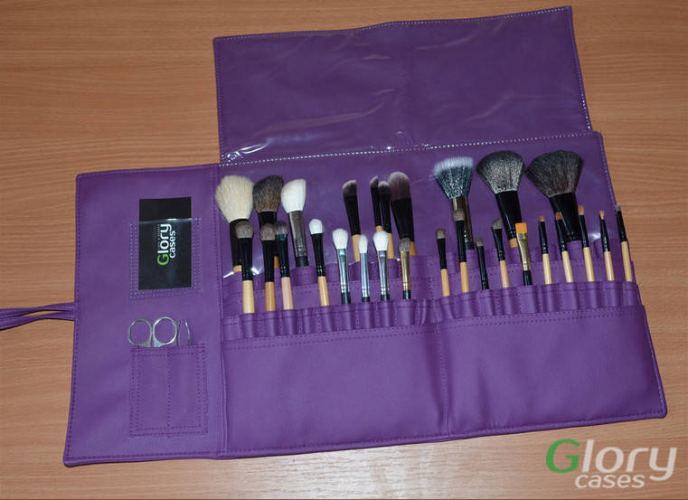 

Большой Чехол для кистей визажиста Glory Cases на 35 отделений Фиолетовый, Коричневый