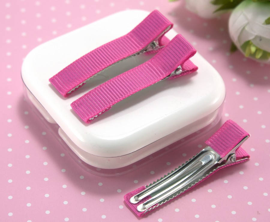 

10шт, Заколки уточки с репсовой лентой 4,8см, Малиновые заколки (сп5нг-1122), Малиновый