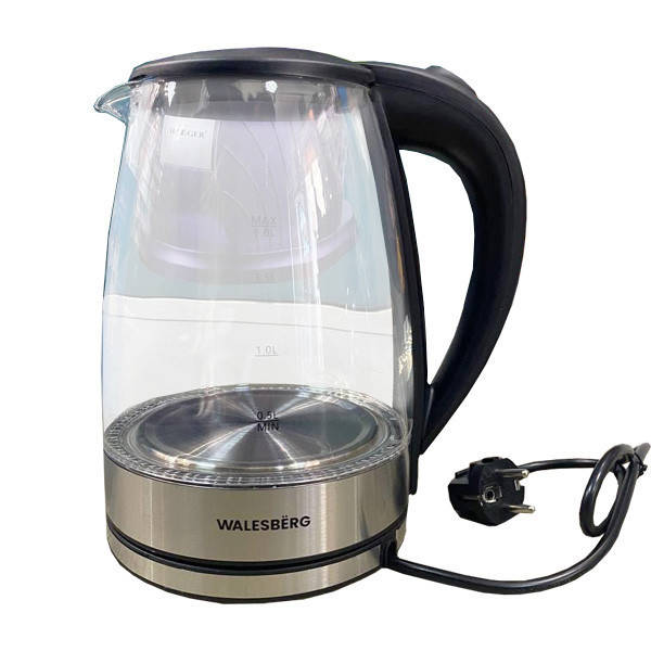 

Електрочайник скляний Walesberg KK-1134 1.8л 2000W Чорний