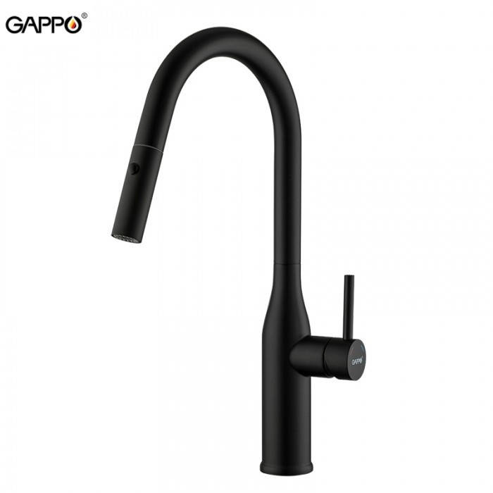 

Смеситель для кухни с выдвижным изливом Gappo G4398-46, Черный