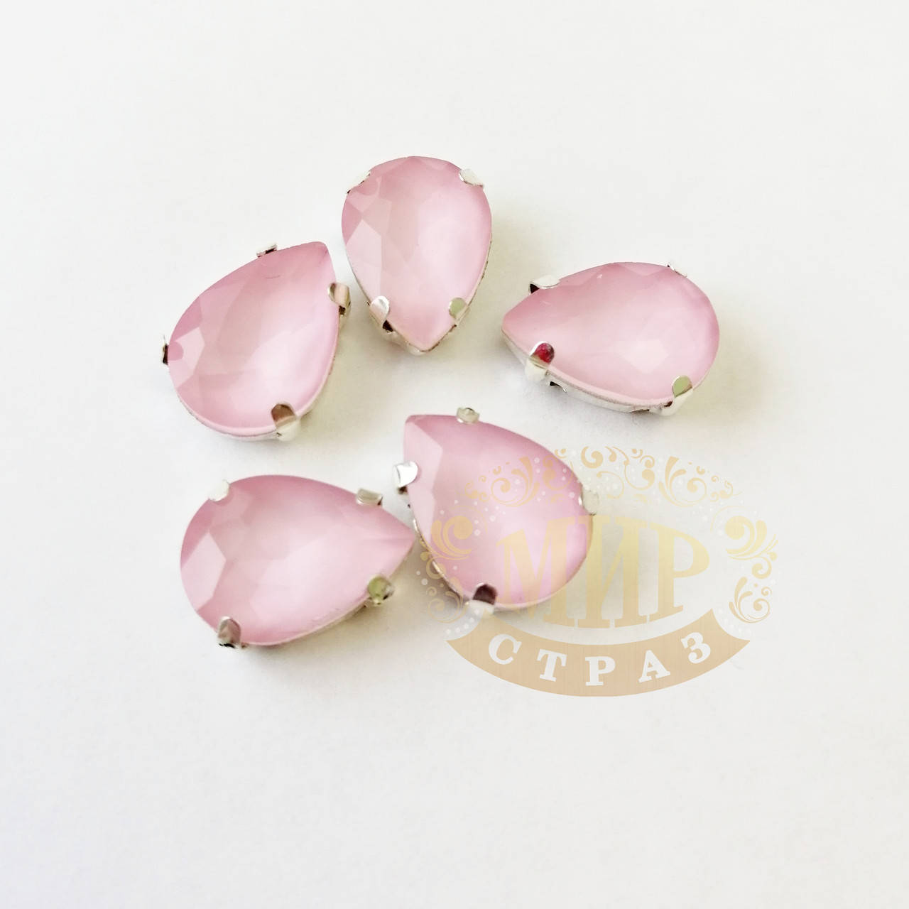 

Cтразы в цапах, Капля, цвет Candy Pink, размер 10х14мм, 1шт