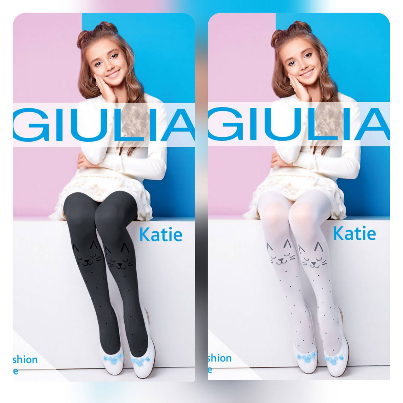

Колготки для девочки с оригинальным рисунком "Котик" плотностью 80 den KATIE (model 2) рост 140,152