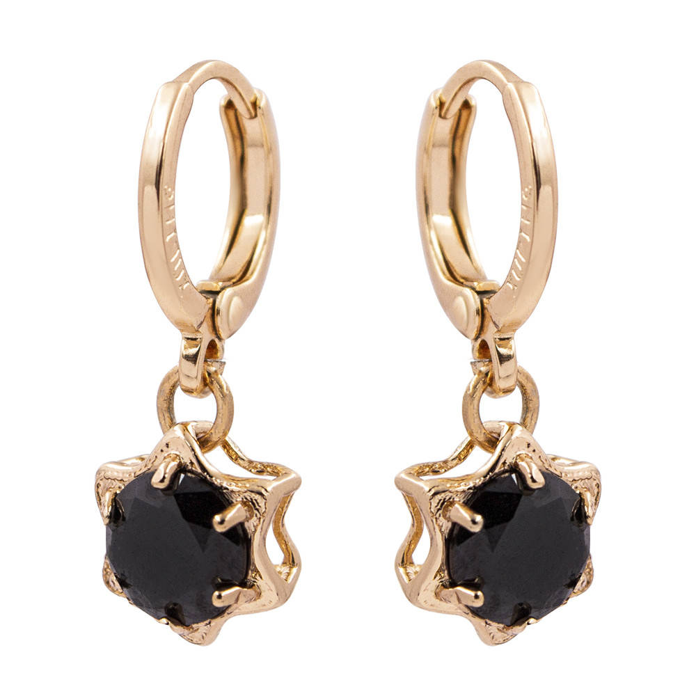 

Серьги-подвески “Звёздочка” лимонная позолота (Медицинское золото)