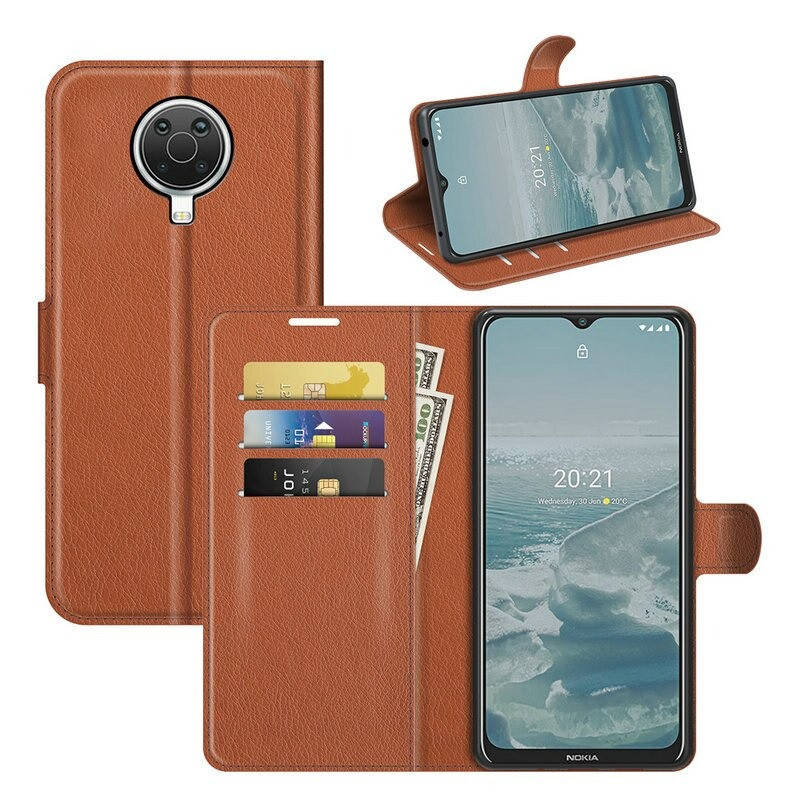 

Чехол IETP для Nokia G20 книжка кожа PU с визитницей коричневый
