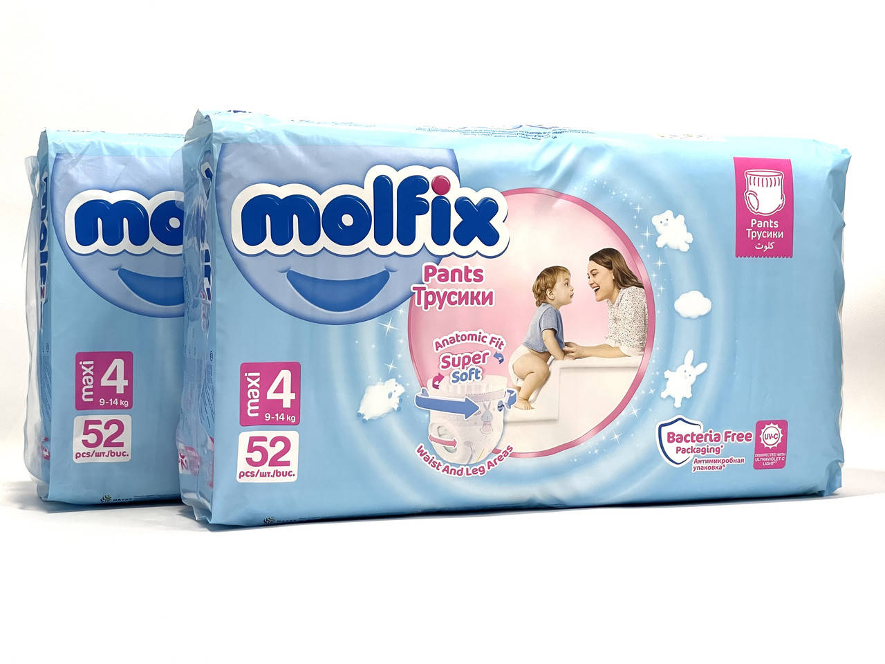 

Підгузки-трусики Molfix 4 maxi , Вага 9-14 кг , 104 шт