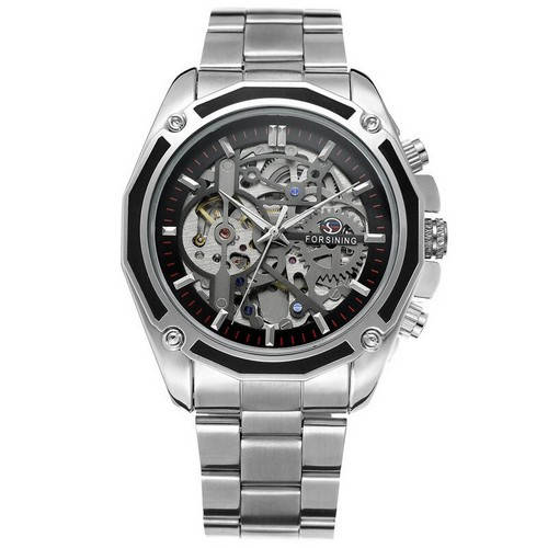 

Часы наручные Forsining 8130 Silver Black