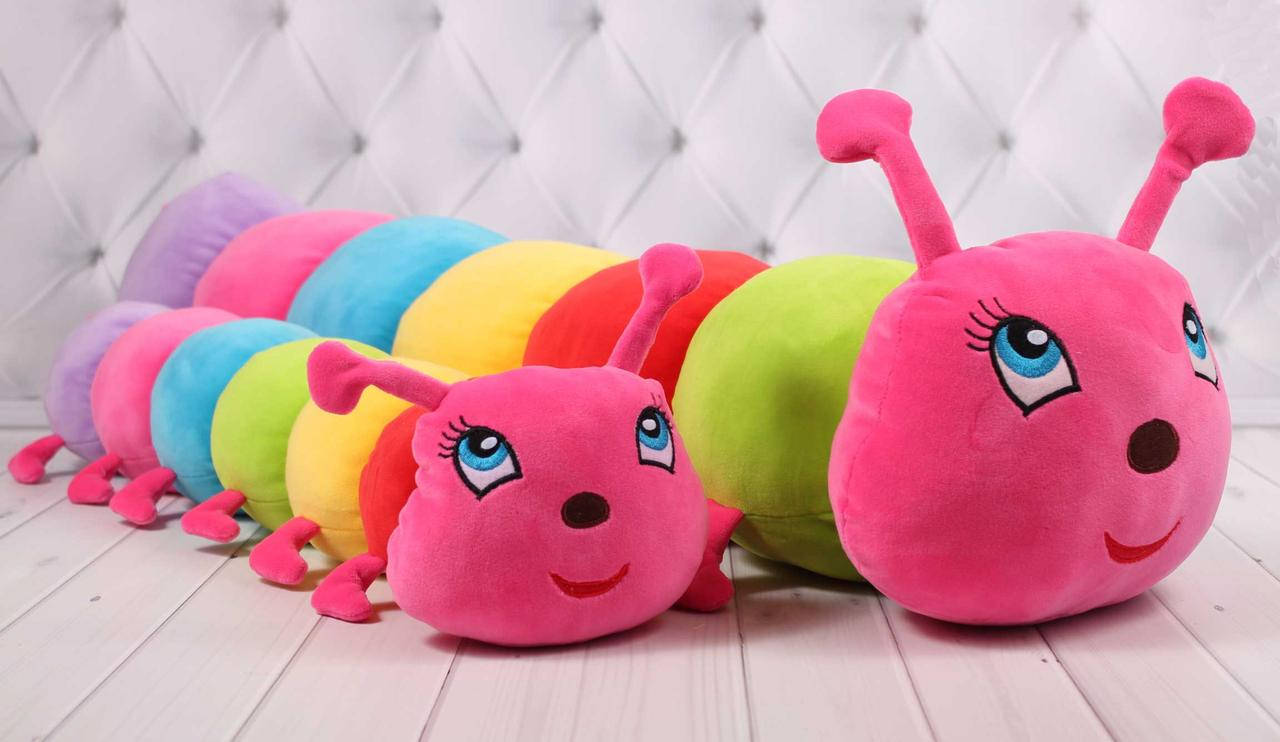 

Мягкая игрушка гусеничка, обнимашка, 55 см.