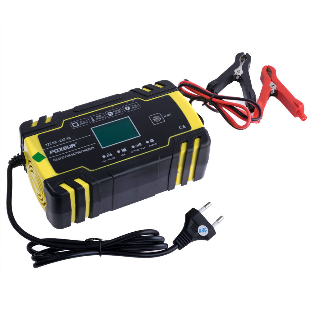 

Зарядное устройство 12V / 8A - 24V / 4A для свинцово-кислотных аккумуляторов (FBC122408D - Foxsur) Foxsur