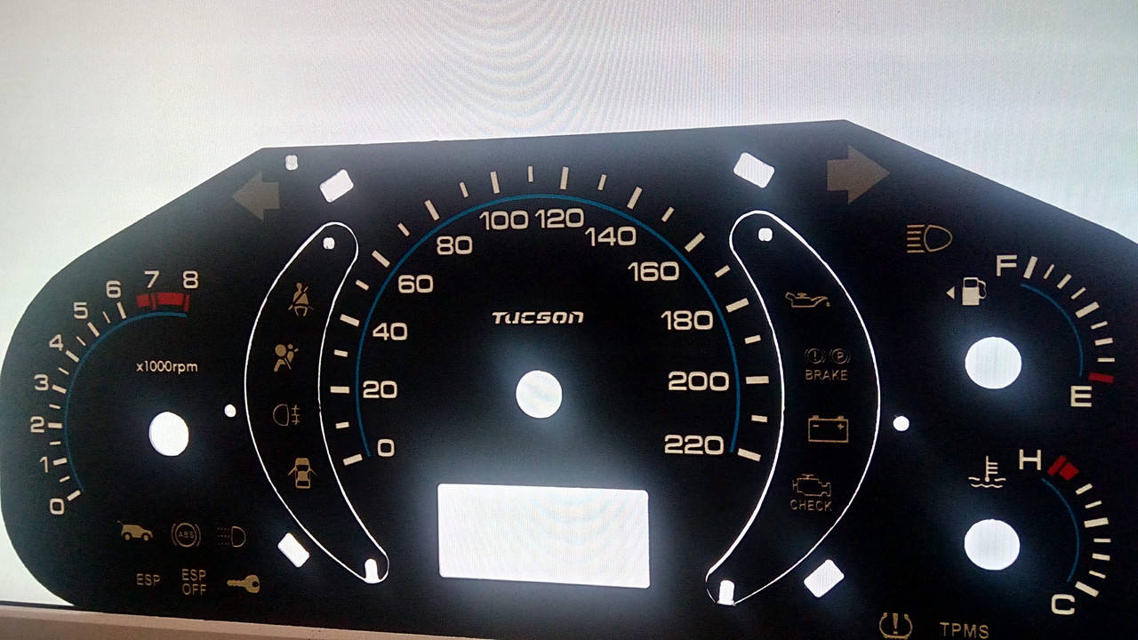 

Шкалы приборов Hyundai Tucson