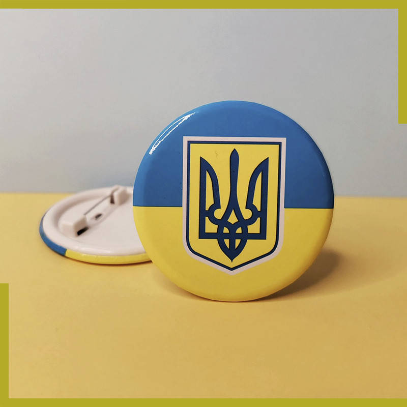 

Значок Флаг Украины с трезубцем 4,4 см / Значки круглые