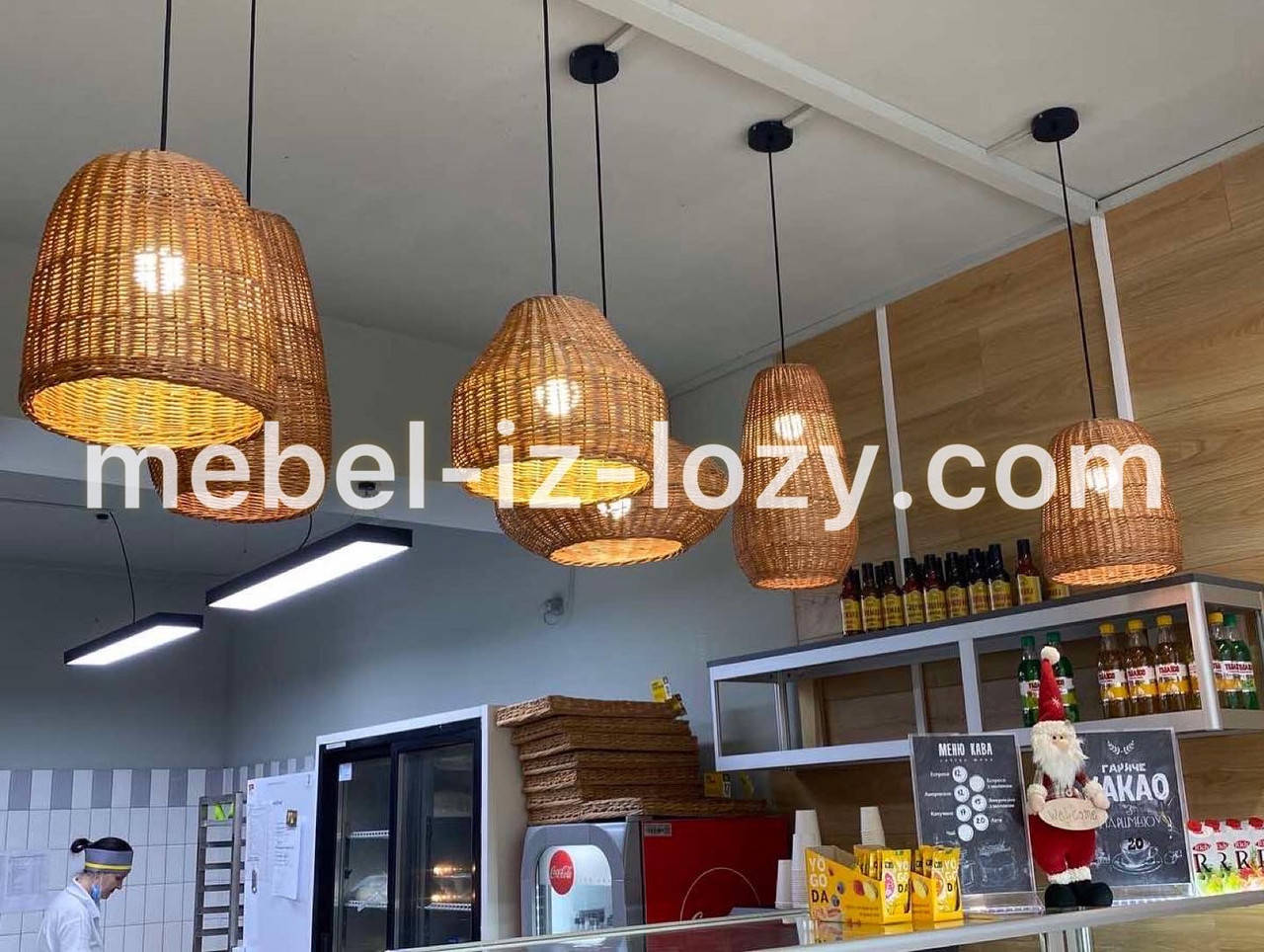 

Плетеный абажур из лозы