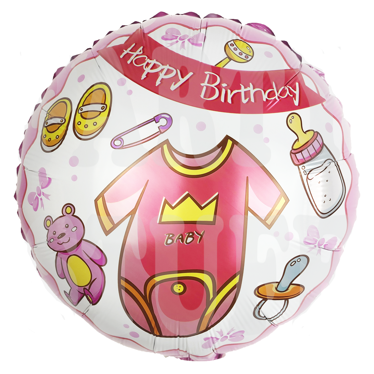 

ШАР ФОЛЬГИРОВАННЫЙ КРУГЛЫЙ "Happy Birthday" РОЗОВЫЙ 45см, Персиковый