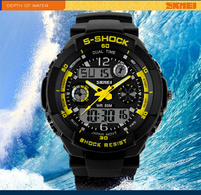

Часы спортивные Skmei Japan Movt 1060 (5 bar) Black @ Yellow