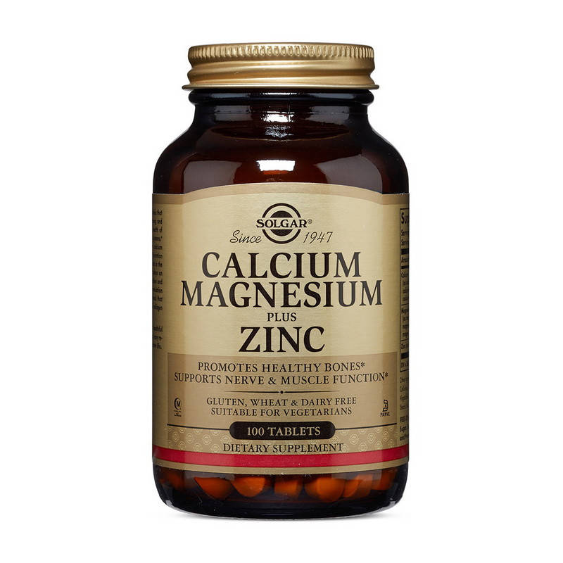 

Кальций магний цинк Solgar Calcium Magnesium & Zinc 100 tabs