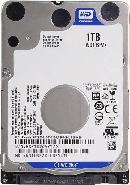 

Жесткий диск WD для ноутбука 1Tb 5400rpm 128MB SATAIII WD10SPZX (код 694571)