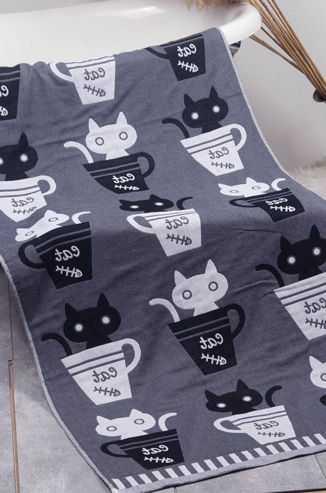 

Полотенце банное серое 138х71 см ААА 134130M, Серый