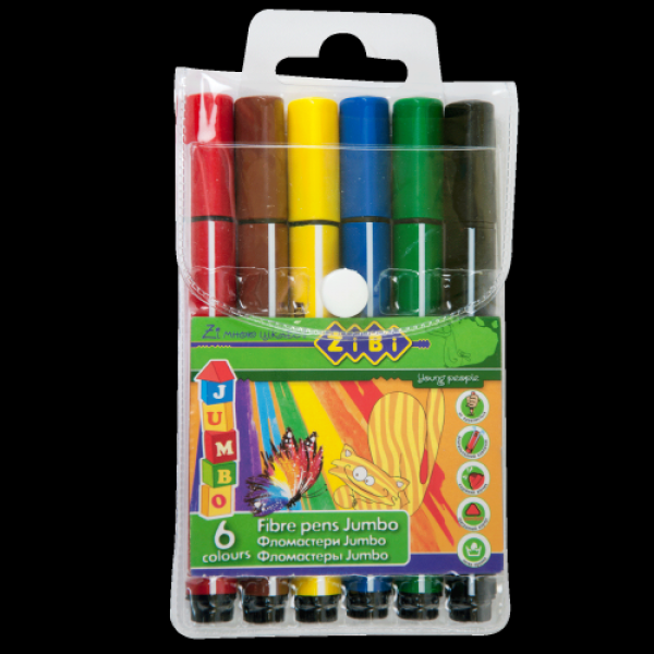 

Фломастери, 6 кольорів, JUMBO