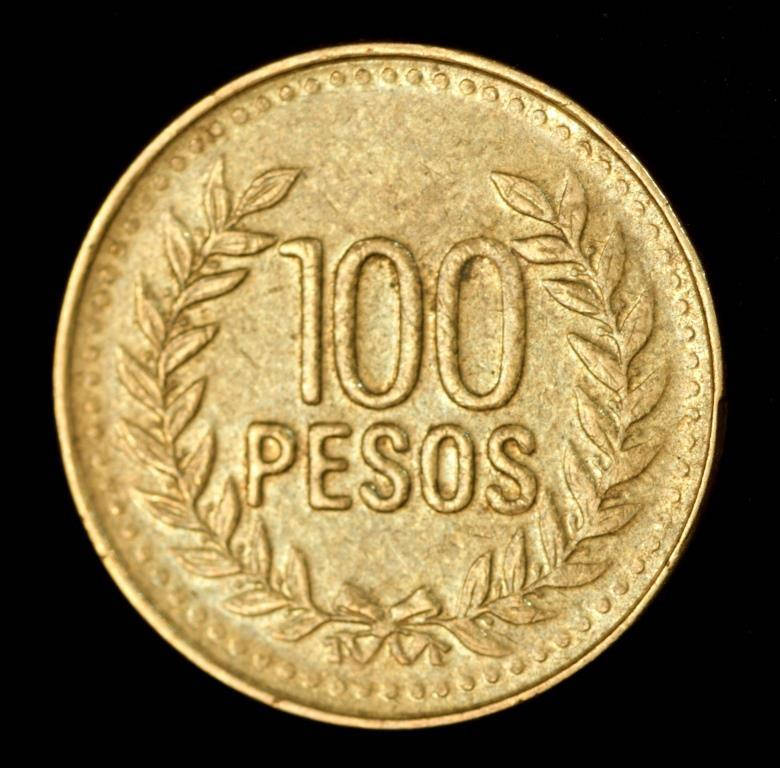 

Монета Колумбии 100 песо 2011 г.