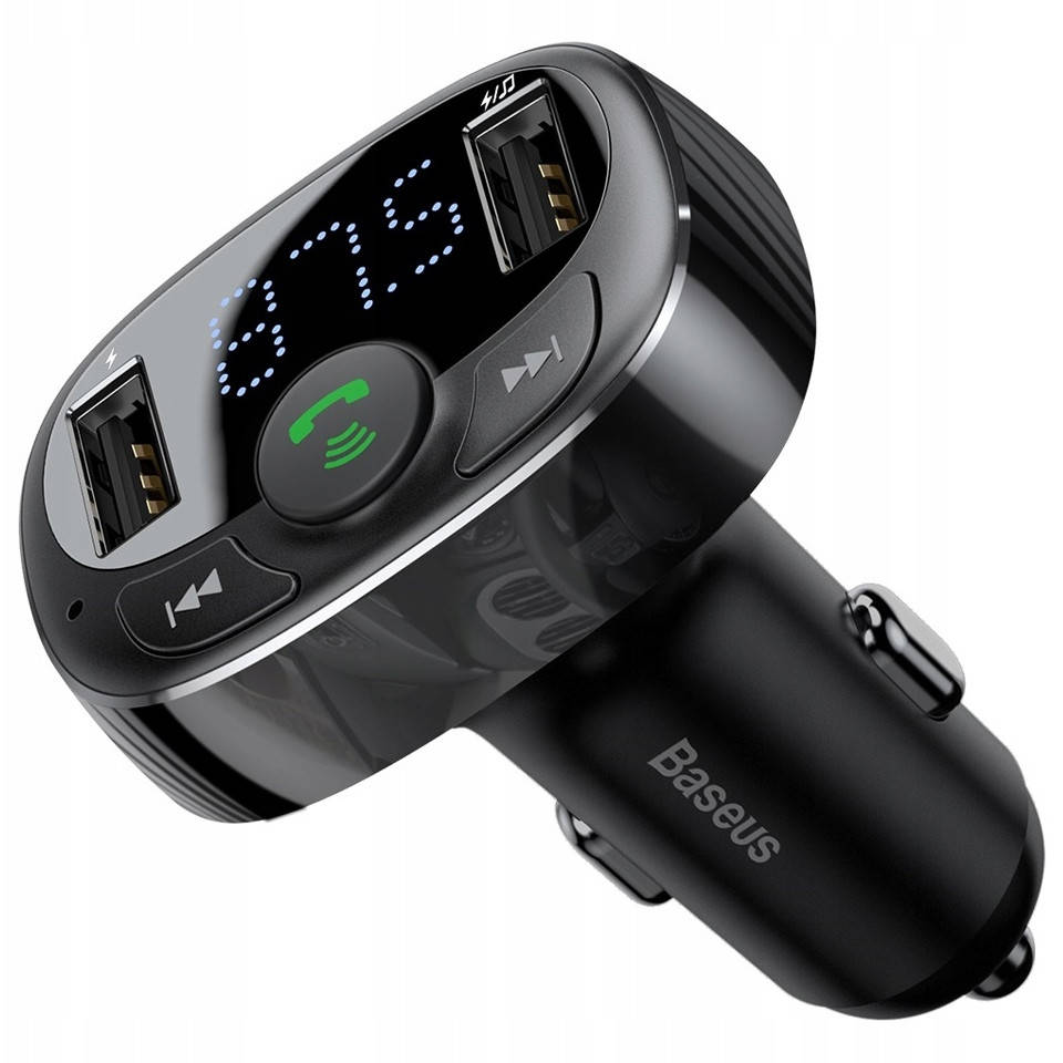 

FM-модулятор (трансмиттер) Baseus S-09A T typed (Bluetooth, MP3) c функцией зарядного устройства Black, Черный
