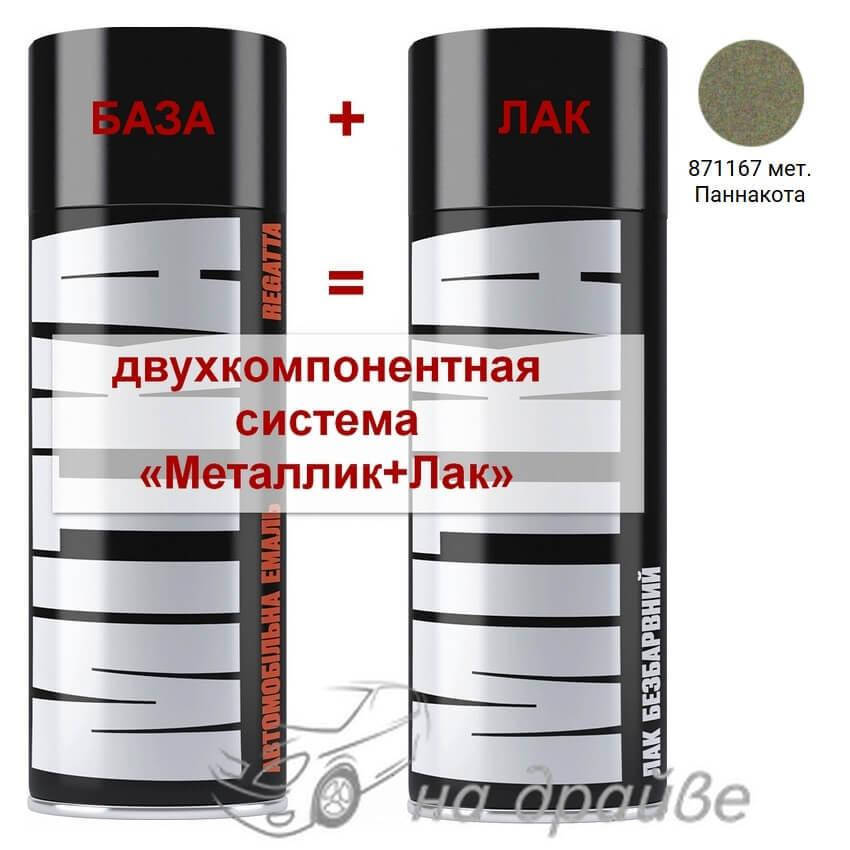 

Эмаль базовая 871167 Паннакота металлик + Лак аэрозоль 400мл Mitka, Темно-серый
