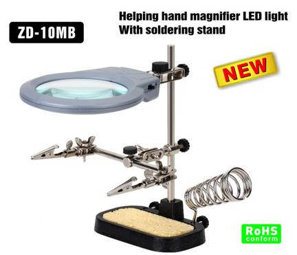 

Третья рука с LED подсветкой ZD-10MB, 2Х увеличение, диаметр линзы-85мм