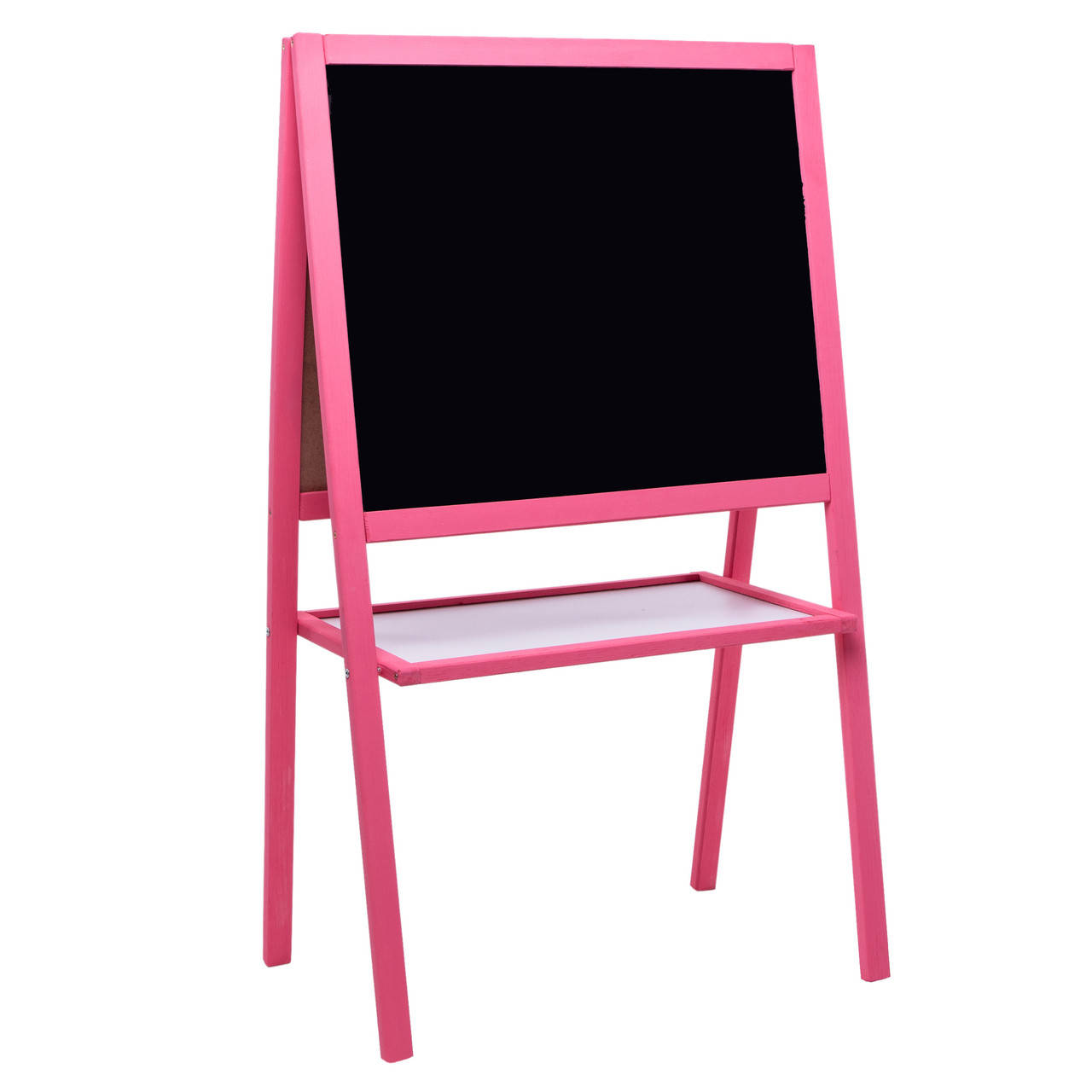 

Мольберт магнитный двухсторонний 3 в 1 для мела, маркеров и магнитов. Розовый, доска для рисования
