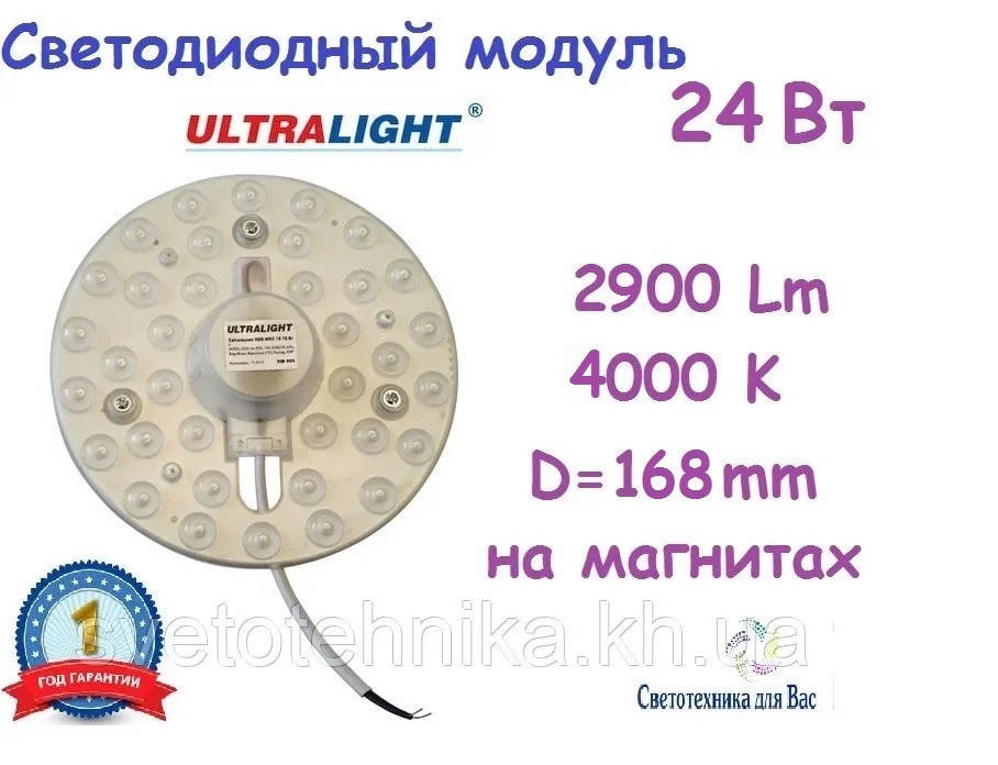 

Светодиодный модуль (замена LED панелей) НББ МКС24 24 Вт 220V 4000К на магнитах
