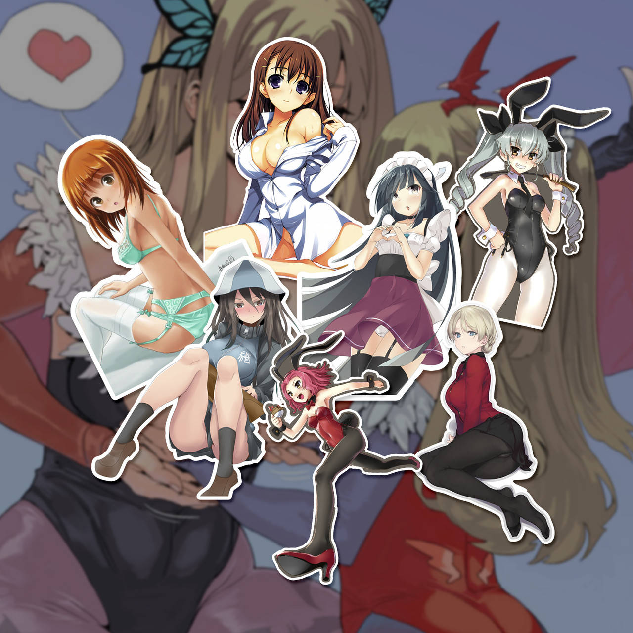 

Anime Set наклейки №8 7шт Набір вологостійких стікерів