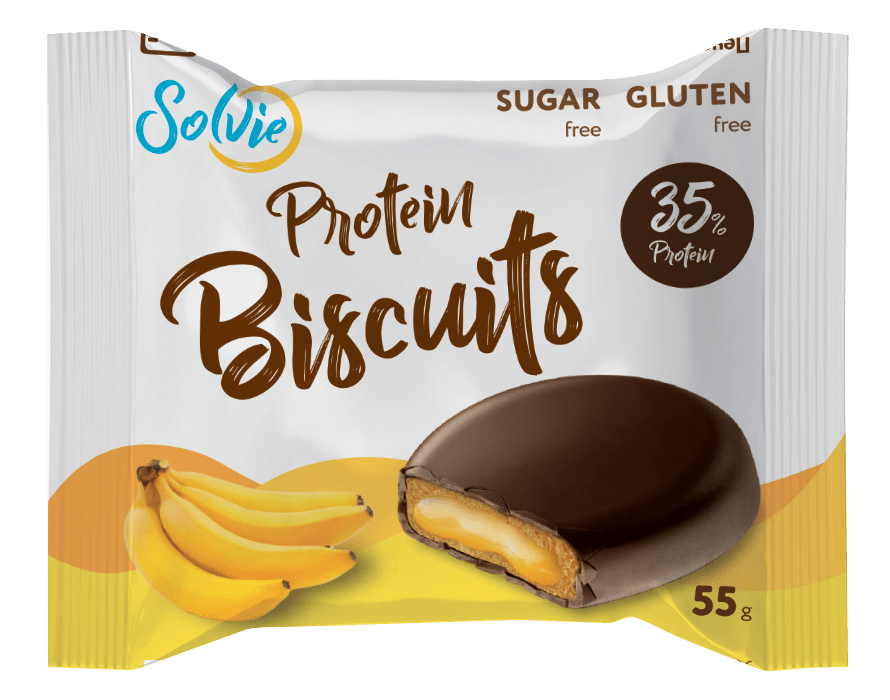 

Протеиновый бисквит в глазури Solvie Банан (55 грамм)