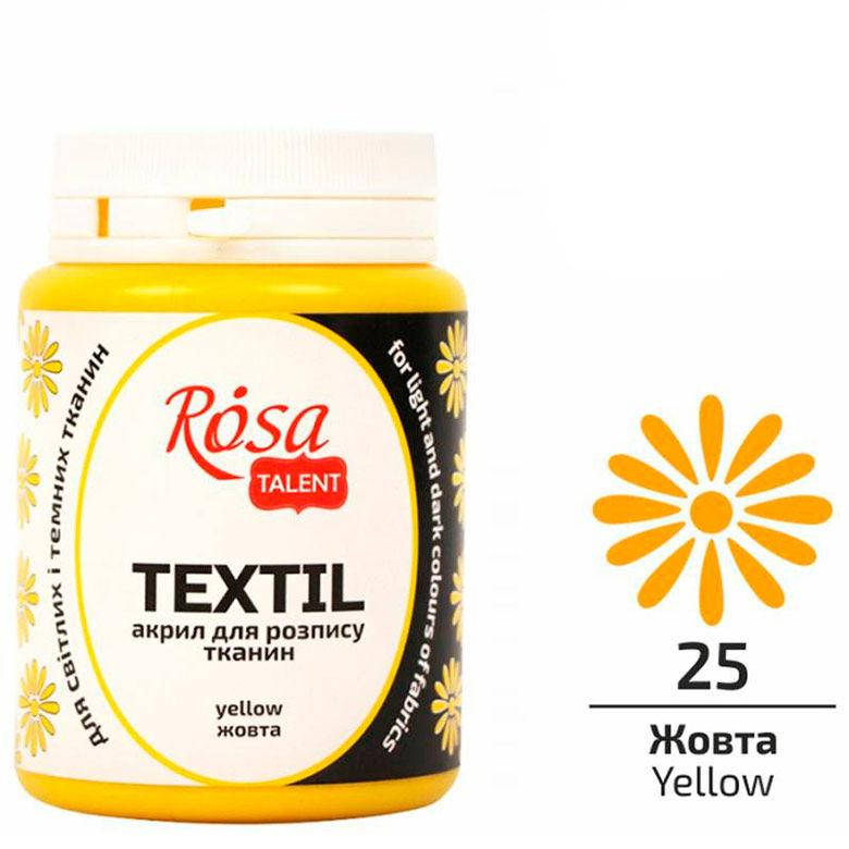 

Краска акриловая для ткани Rosa Talent 80мл 26348**_желтый