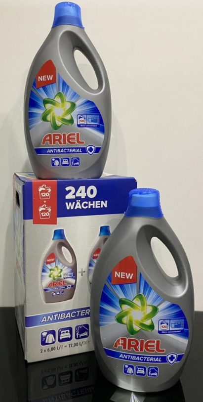 

Гель для стирки Ariel Antibacterial 6 000 ml ( заводская коробка 2 штуки )