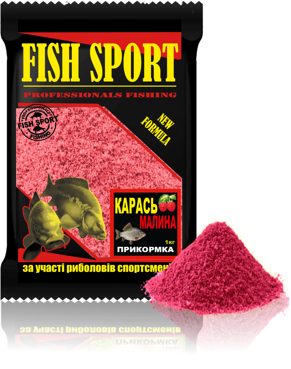 

Прикормка Карась малина FISH SPORT 1 кг, Красный