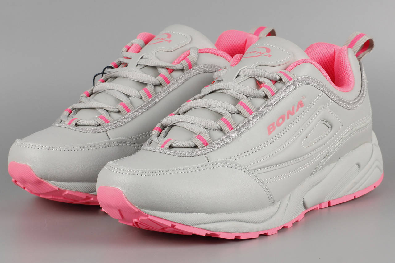 

Кроссовки унисекс женские серые Bona 764M-2 Бона Размеры 37 38 39, Светло-серый