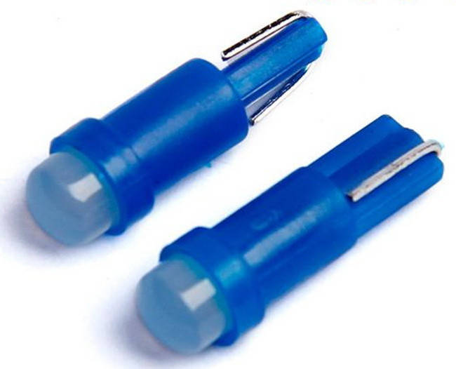

T5 (W1,2W) LED Синие светодиодные безцокольные автолампы