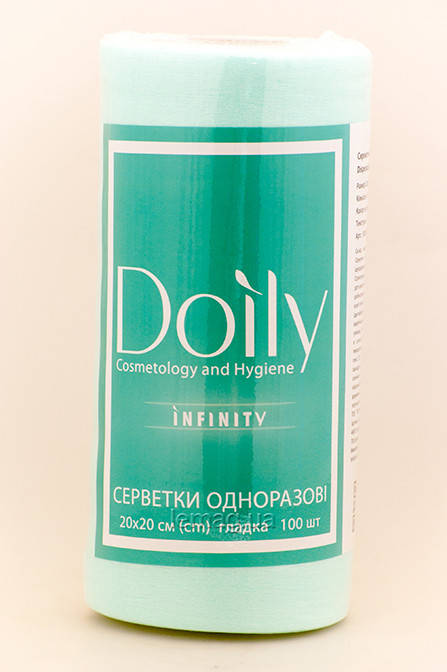 

Doily Салфетки в рулоне INFINITY 20см х 20см, 100 шт - Мятные, Зелёный