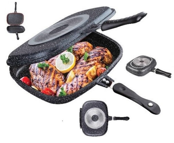 

Сковорода гриль Edenberg EB-8138 двусторонняя с мраморным покрытием 32х25 см