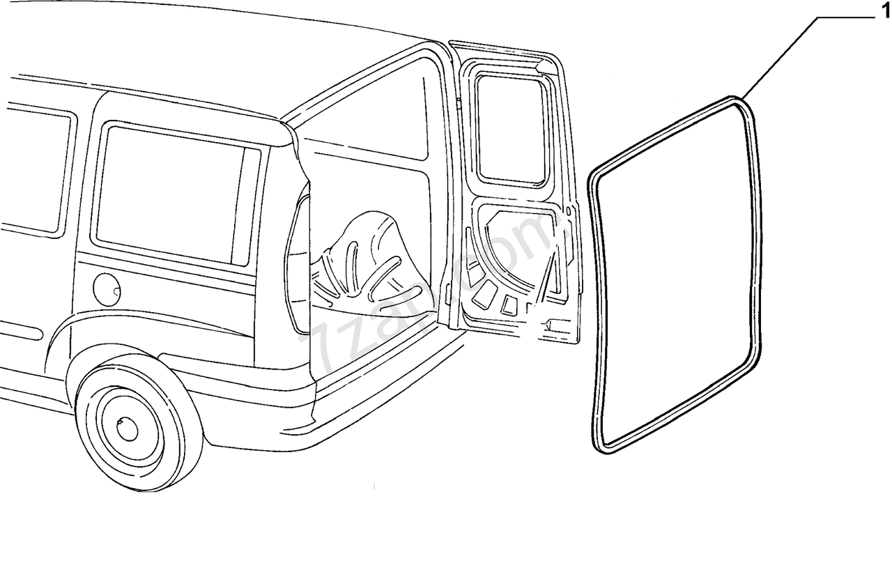 

Уплотнитель задней багажной двери Fiat Doblo 2006-