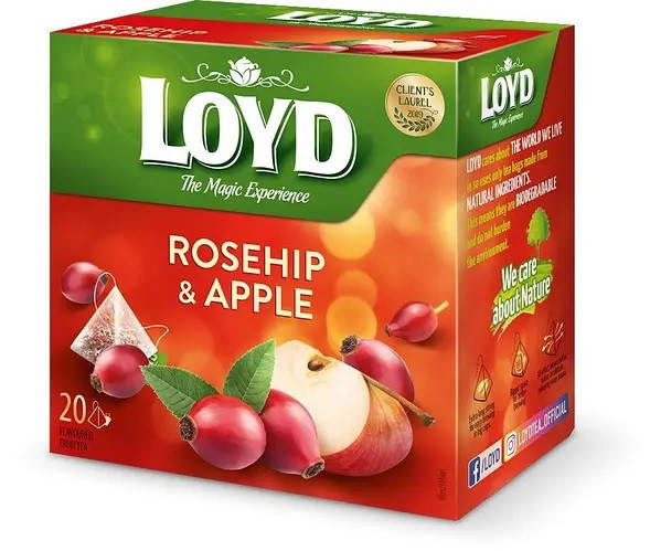 

Чай Фруктовый Loyd Rosehip & Apple Шиповник и Яблоко 20 пирамидок 40 г Польша