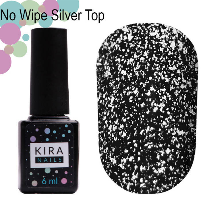 

Гель-лак Kira Nails No Wipe Silver Top 6 мл