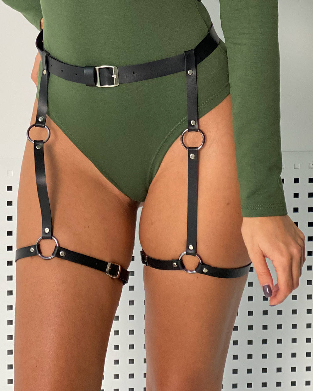 

Гартеры портупеи на ноги Слим, Черный