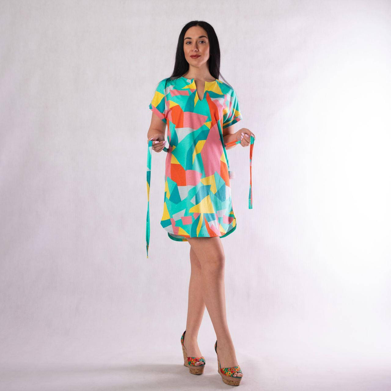 

Женское летнее платье фуликра "Абстракция зеленый" р.44-52