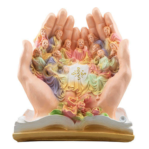 

Статуэтка Тайная Вечеря в руках цветная, (гипс) R0237-5(G), Песочный