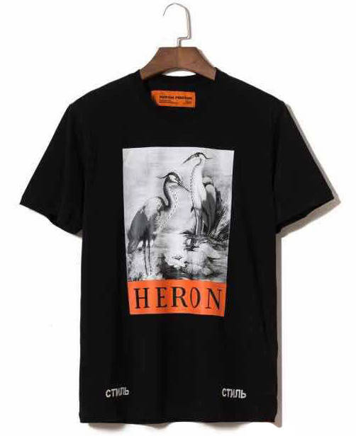 

Чёрная футболка Heron Preston (херон престон с цаплями мужская женская)