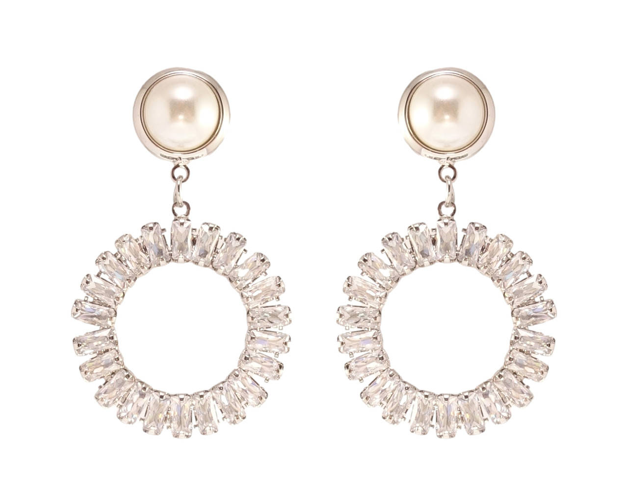 

Серьги Xuping QQMM Родий гвоздики (пусеты) "Кристальные колечки на жемчужинах"